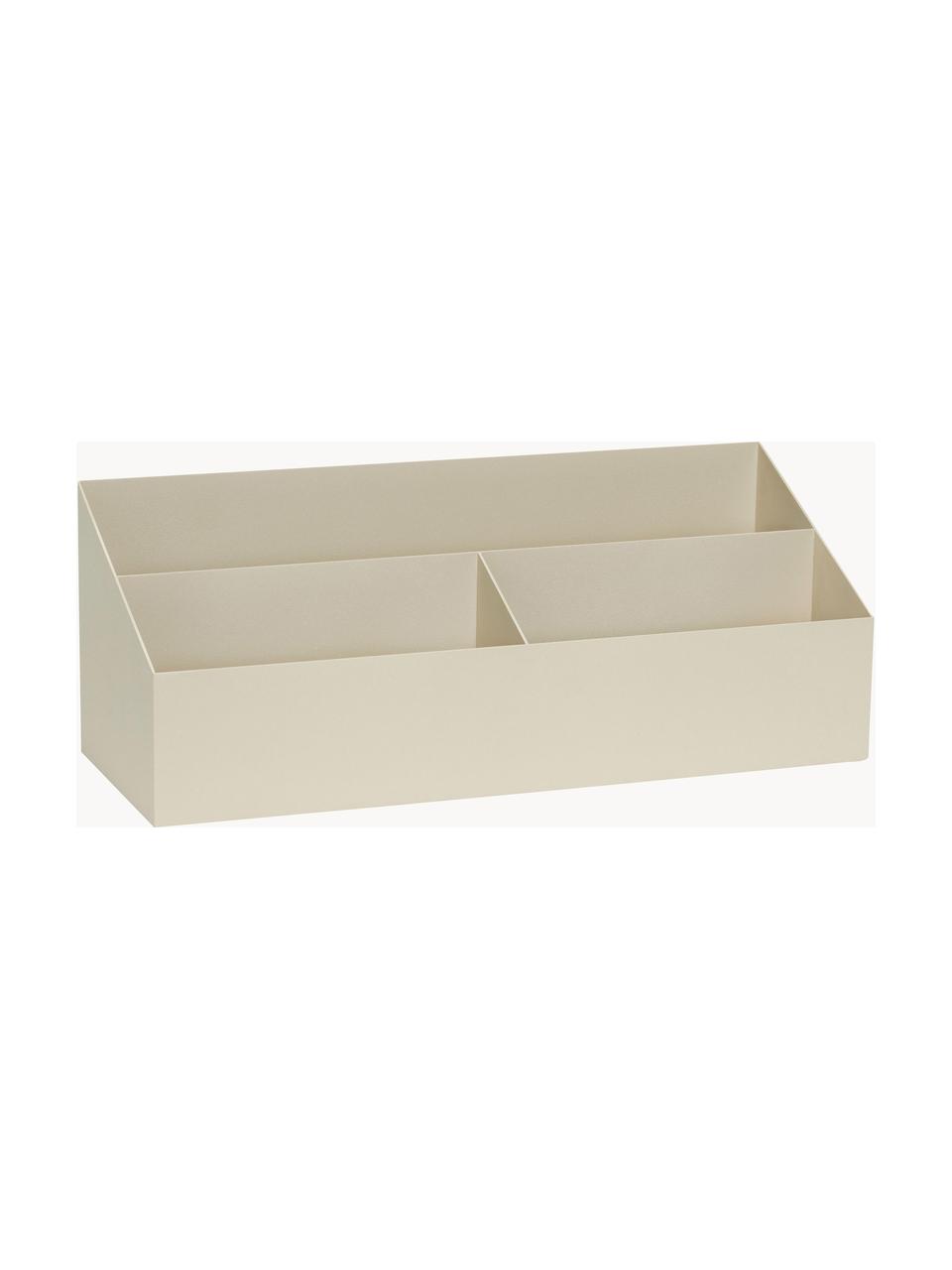 Organizer da scrivania in metallo Pod, Acciaio rivestito, Beige chiaro, Larg. 40 x Prof. 15 cm