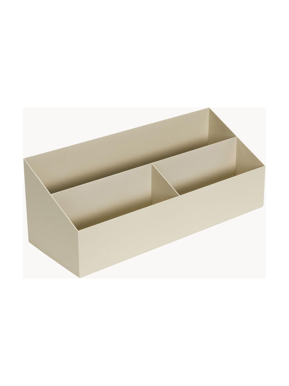 Organizer da scrivania in metallo Pod, Acciaio rivestito, Beige chiaro, Larg. 40 x Prof. 15 cm