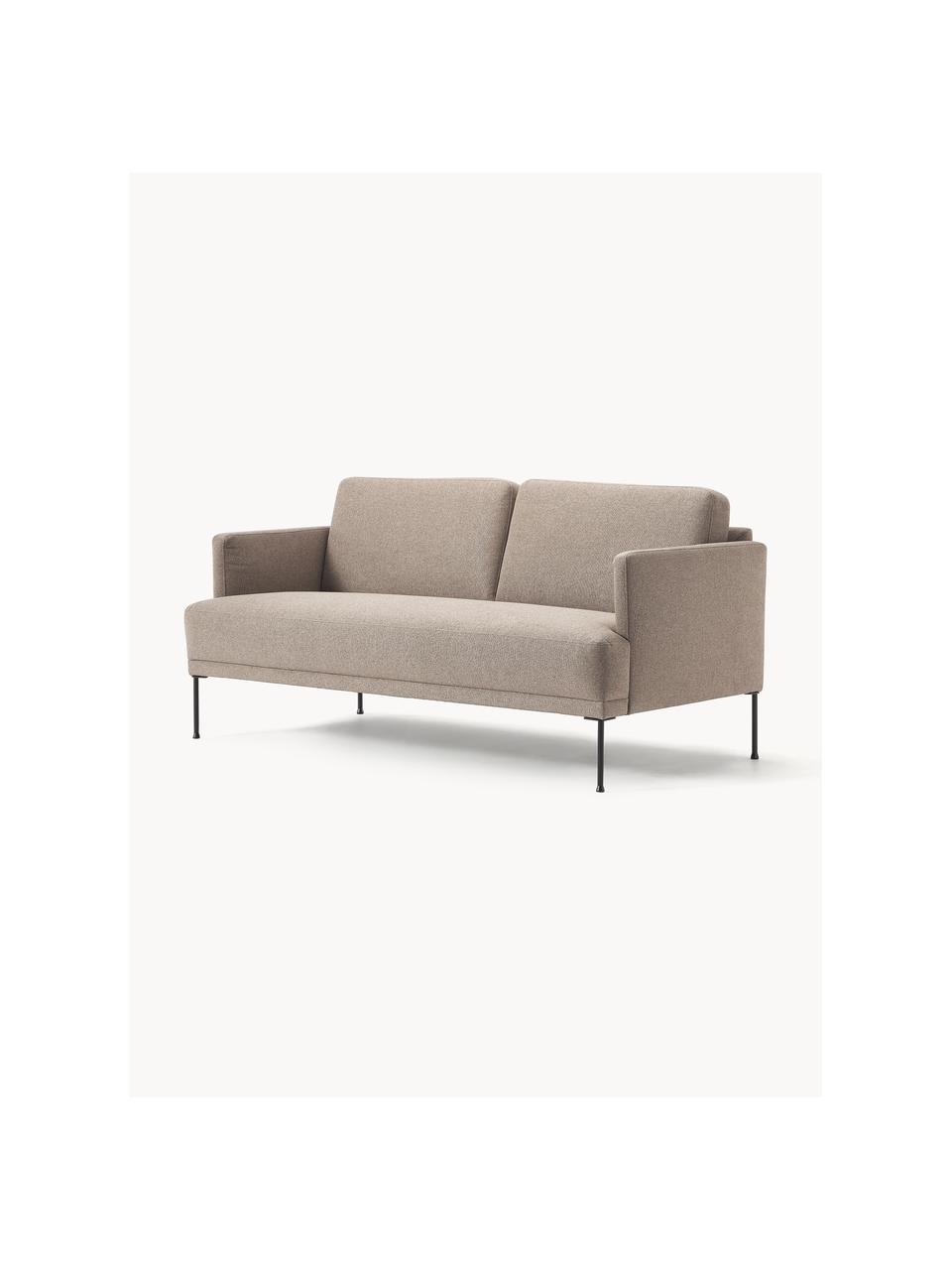 Sofa Fluente (2-Sitzer), Bezug: 100% Polyester 115.000 Sc, Gestell: Massives Kiefernholz, Füße: Metall, pulverbeschichtet, Webstoff Taupe, B 166 x T 85 cm