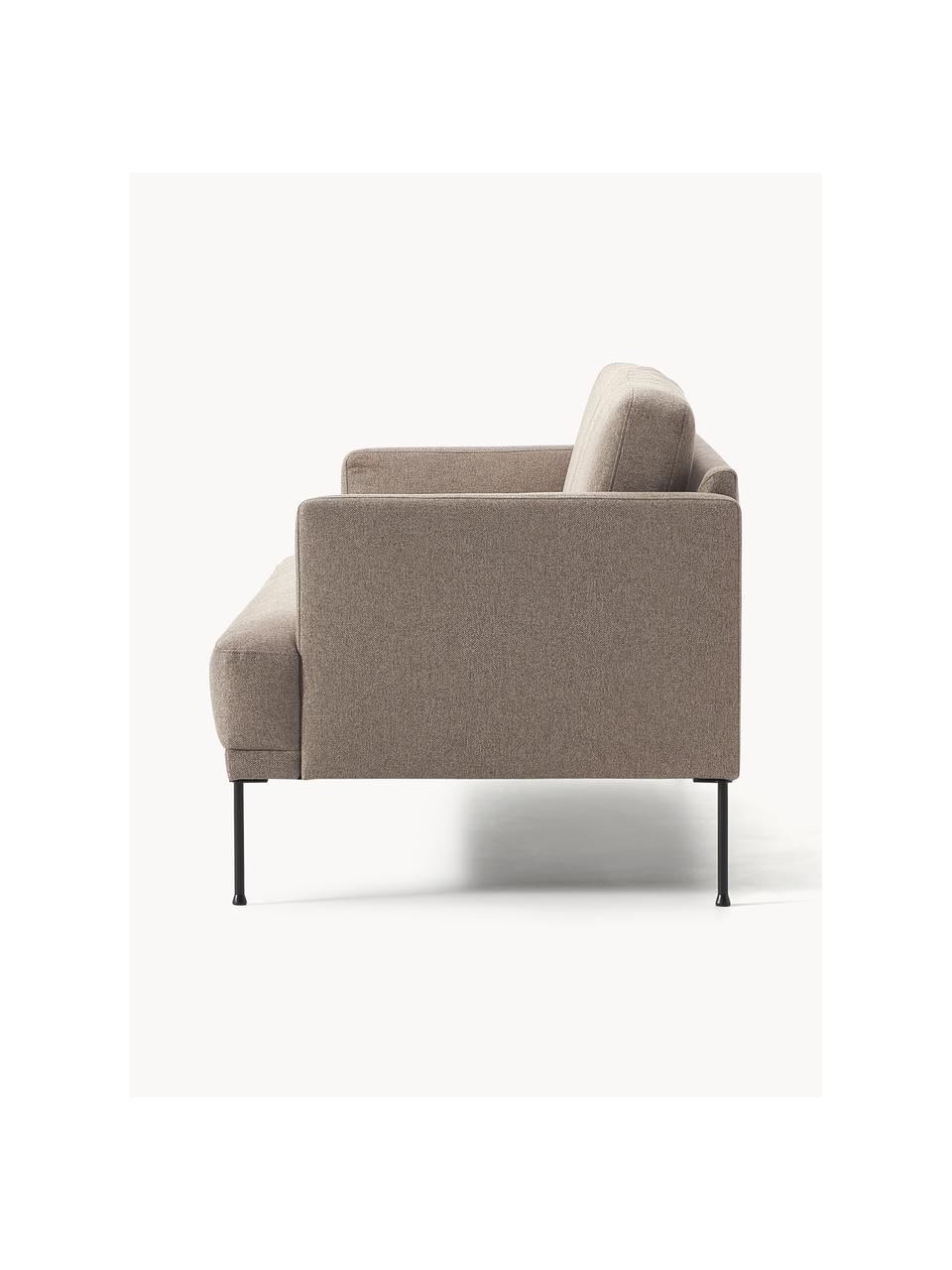 Sofa Fluente (2-Sitzer), Bezug: 100% Polyester 115.000 Sc, Gestell: Massives Kiefernholz, Füße: Metall, pulverbeschichtet, Webstoff Taupe, B 166 x T 85 cm