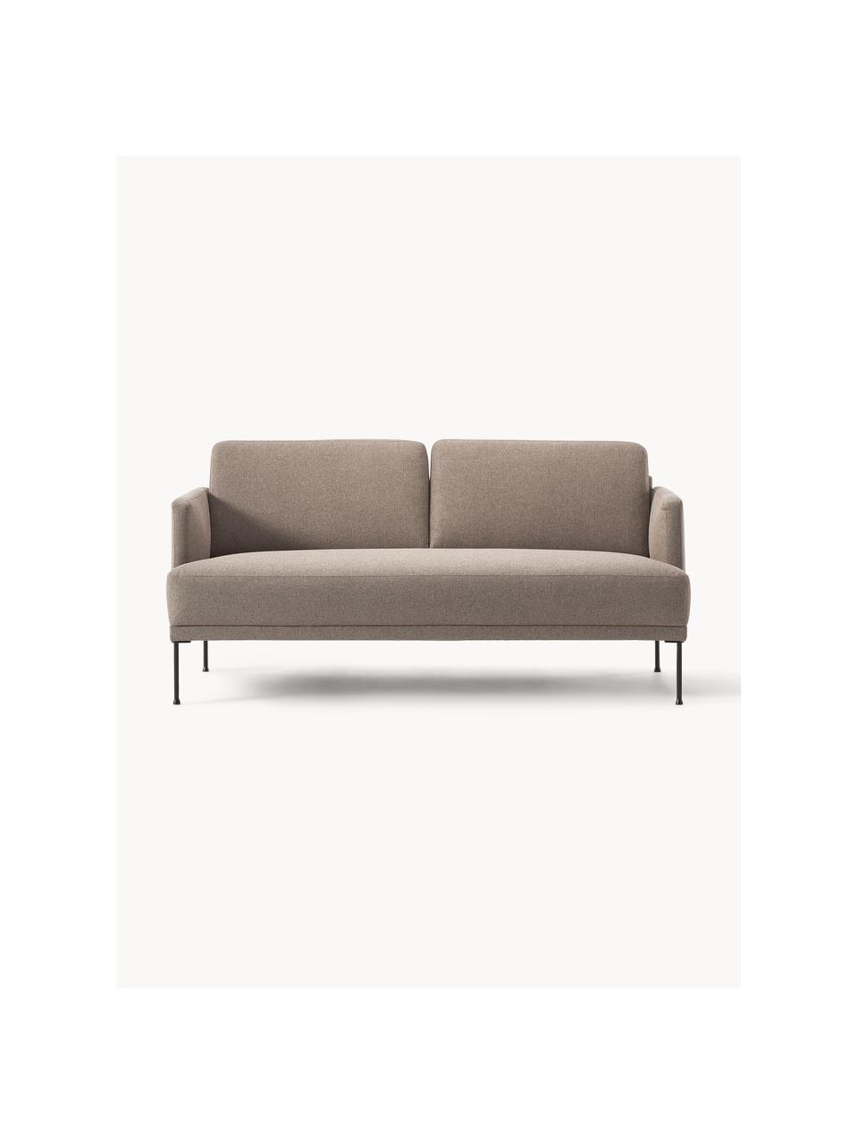 Sofa Fluente (2-osobowa), Tapicerka: 100% poliester Dzięki tka, Stelaż: lite drewno sosnowe, Nogi: metal malowany proszkowo , Taupe tkanina, S 166 x G 85 cm