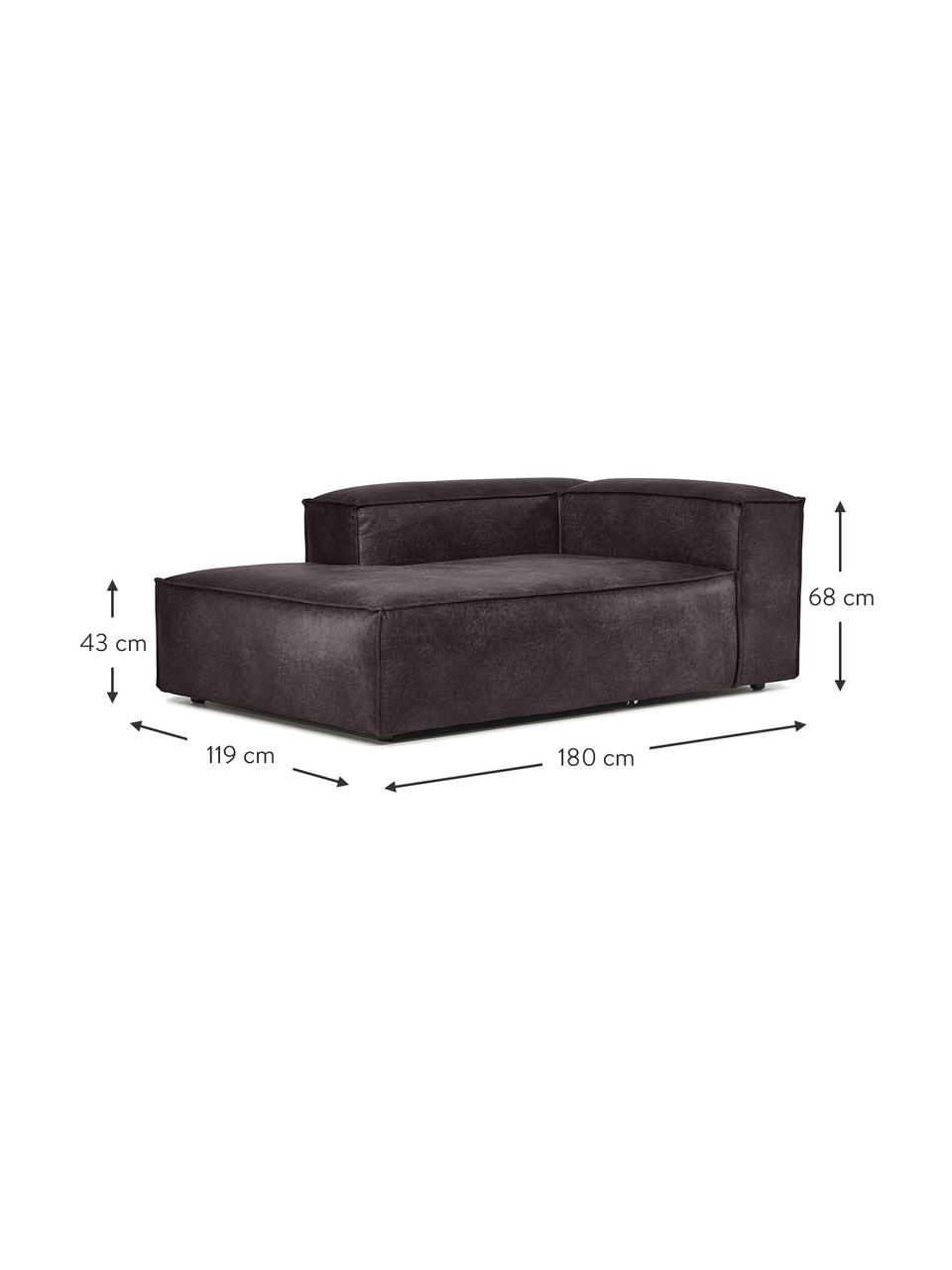 Modulo angolare in pelle riciclata Lennon, Rivestimento: pelle riciclata (70 % pel, Rivestimento: imbottitura in schiuma co, Pelle grigio marrone, Larg. 119 x Prof. 180 cm, chaise-longue a sinistra