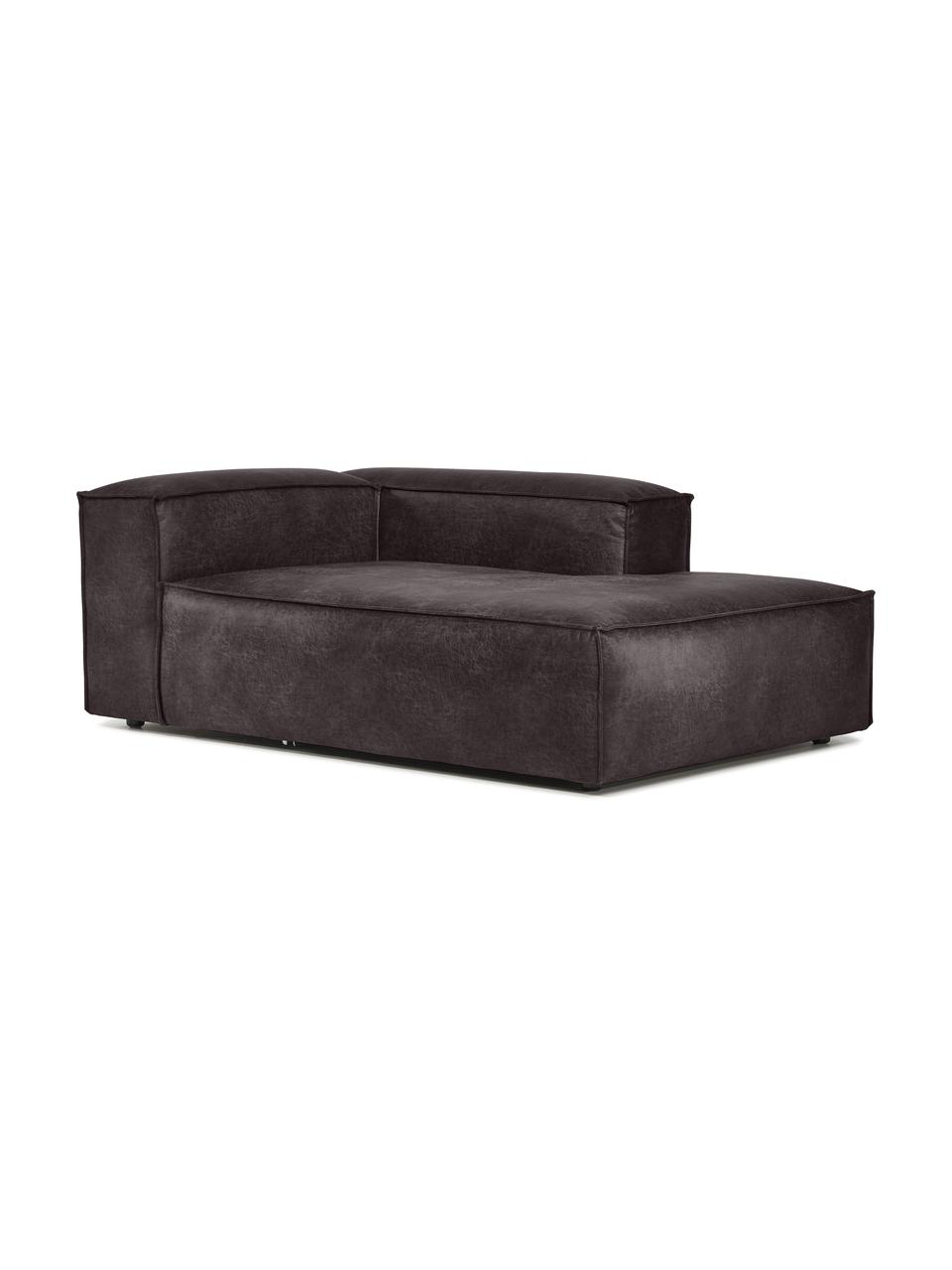 Diván sofá de cuero reciclado Lennon, Tapizado: cuero reciclado (70% cuer, Estructura: madera maciza, madera con, Patas: plástico, Cuero marrón grisaceo, An 119 x F 180 cm, chaise longue izquierda