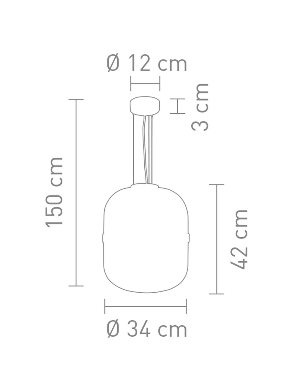 Hanglamp Baloni van glas, Lampenkap: glas, Donkergrijs, Ø 34 x H 45 cm