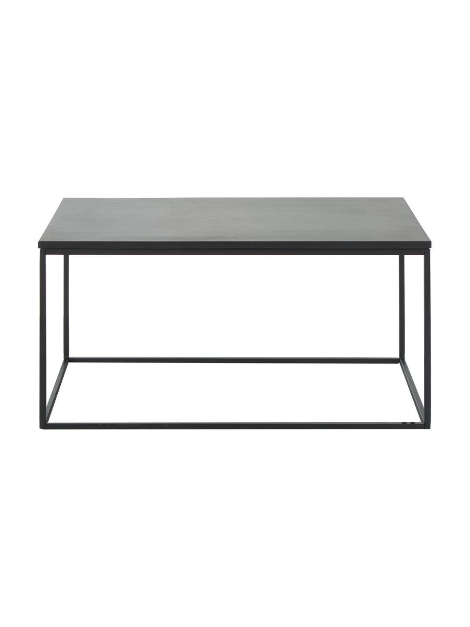 Table basse marbre Alys, Noir, larg. 80 x haut. 40 cm