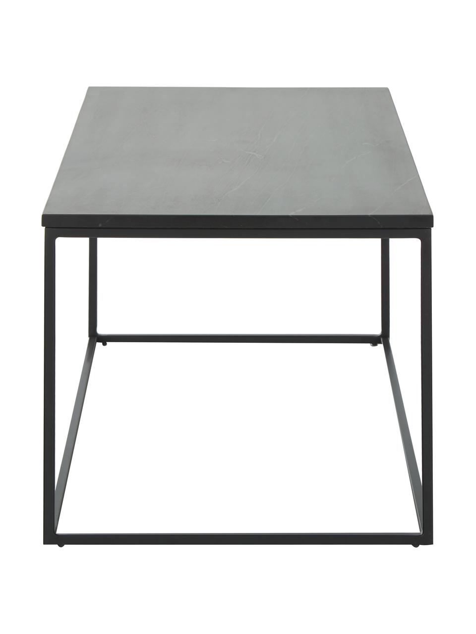 Mramorový konferenčný stolík Alys, Mramorovaná čierna, Š 80 x H 45 cm