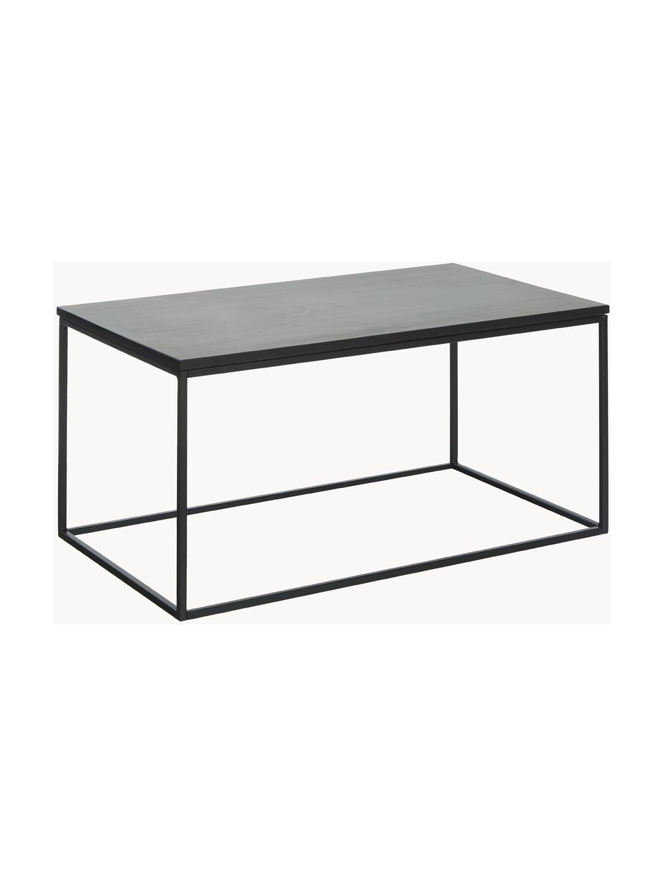 Stolik kawowy z marmuru Alys, Blat: marmur, Stelaż: metal malowany proszkowo, Czarny, marmurowy, S 80 x G 45 cm