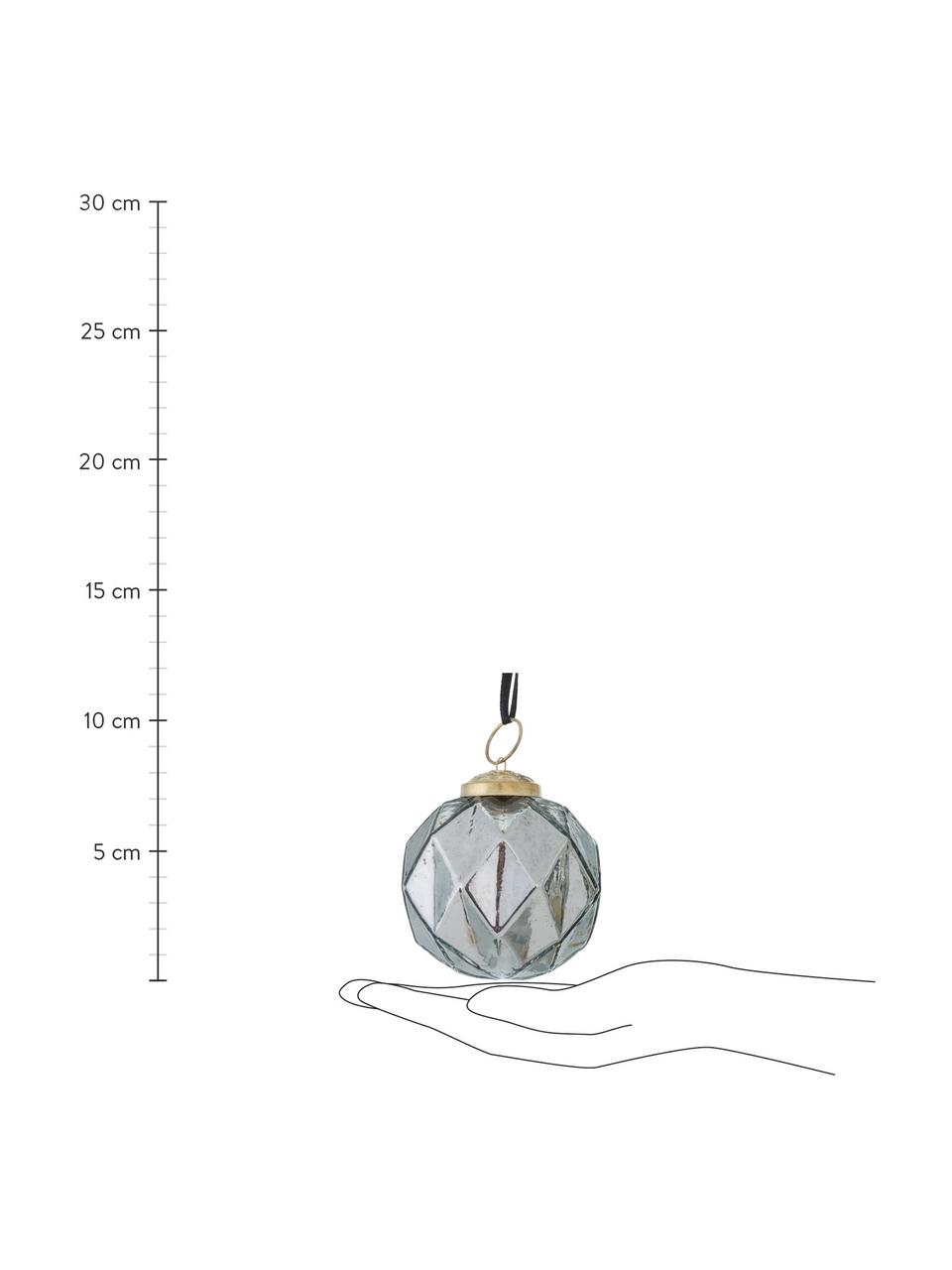 Vánoční ozdoby Rijetta, 4 ks, Stříbrná, Ø 8 cm