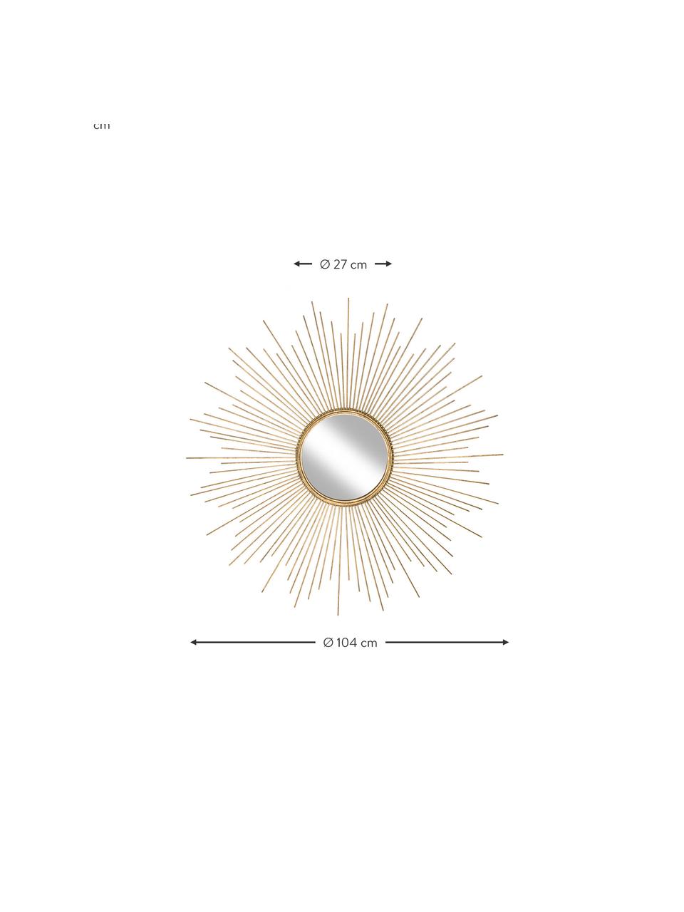 Sonnenspiegel Ella, Rahmen: Metall, beschichtet, Goldfarben, Ø 104 x T 3 cm