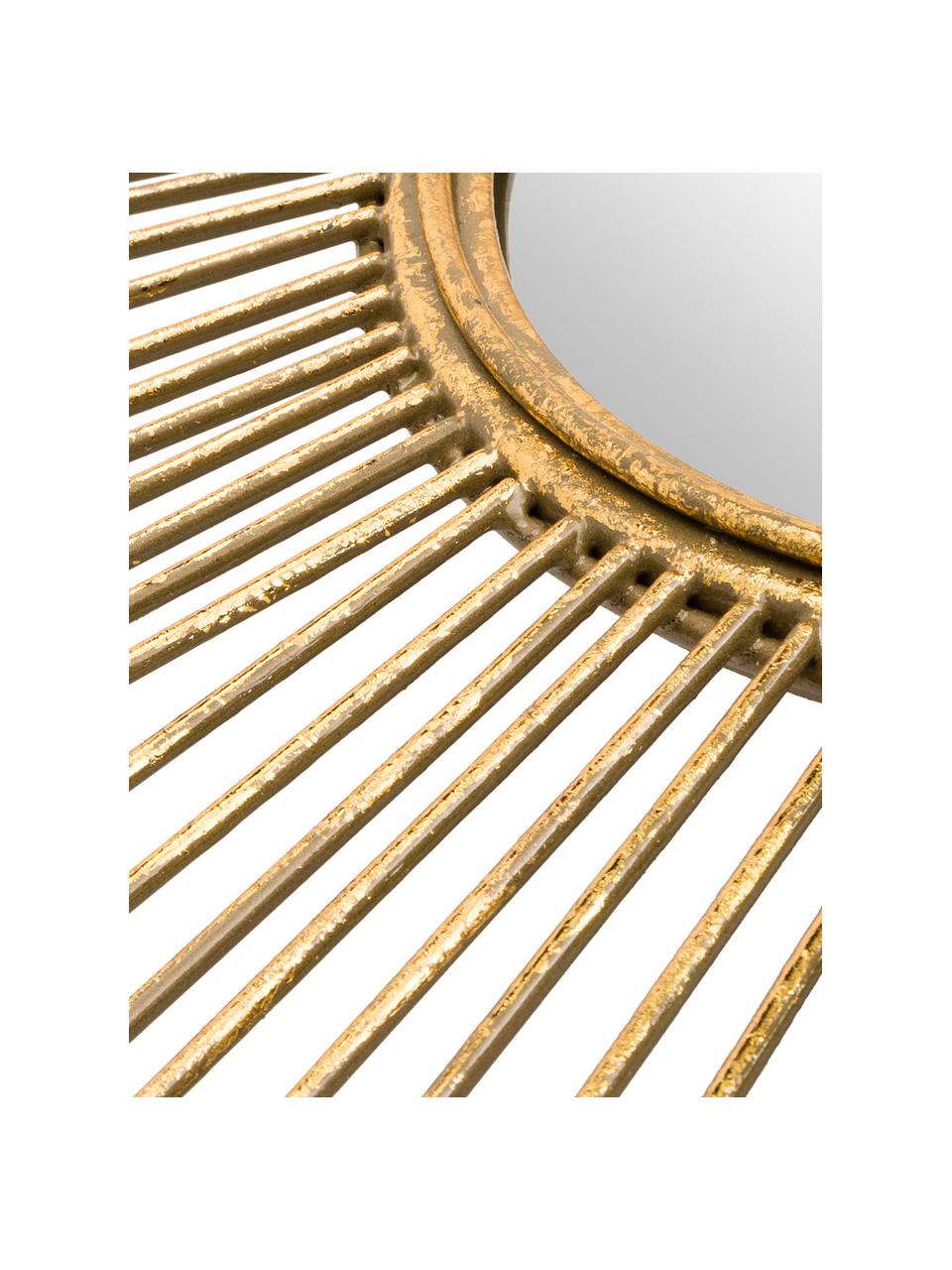Specchio da parete in metallo dorato Ella, Cornice: metallo rivestito, Superficie dello specchio: lastra di vetro, Dorato, Ø 104 x Prof. 3 cm