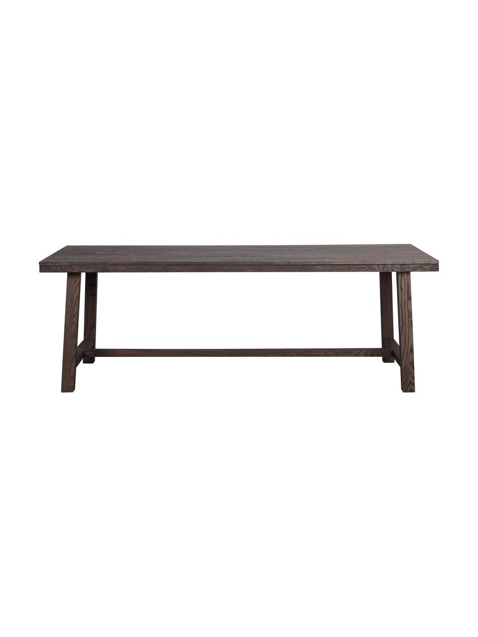 Jedálenský stôl s doskou z masívu Brooklyn,  220 x 95 cm, Morené a lakované masívne dubové drevo, Dub, tmavohnedá morená, Š 220, H 95 cm