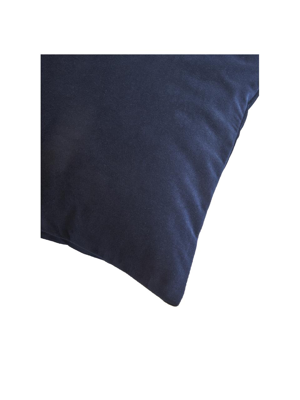 Federa arredo in velluto Rush 2 pz, 100% poliestere (riciclato), Blu scuro, Larg. 45 x Lung. 45 cm