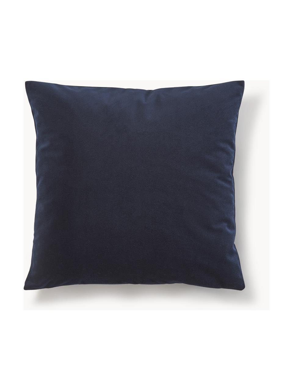 Housses de coussin 45x45 en velours Rush, 2 pièces, 100 % polyester ( recyclé ), Bleu foncé, larg. 45 x long. 45 cm