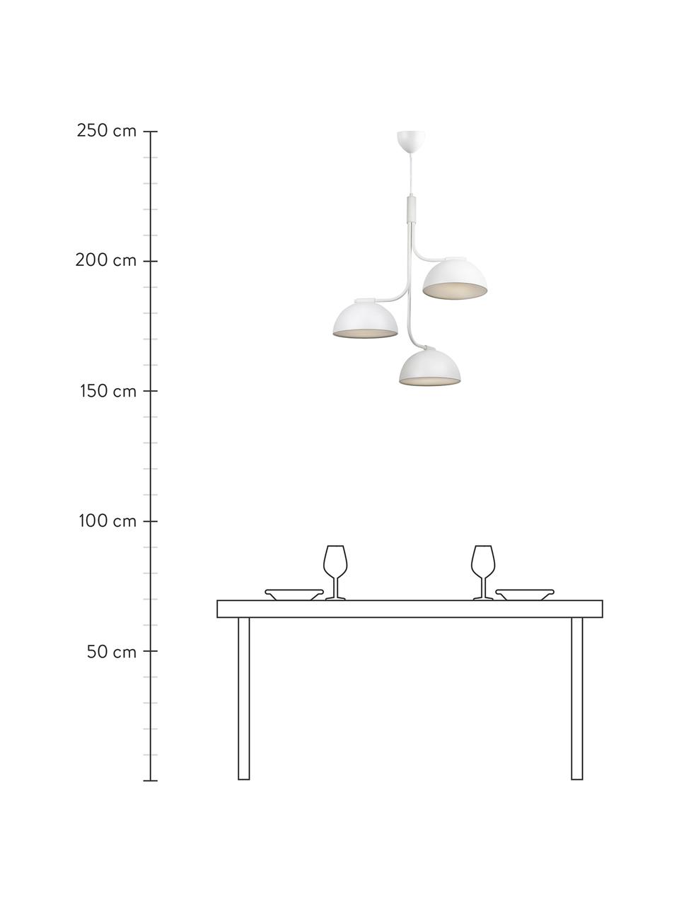 Lampada a sospensione grande Tullio, Paralume: metallo rivestito, Struttura: metallo rivestito, Bianco, Ø 60 x Alt. 73 cm