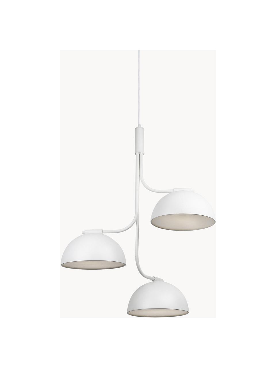 Lampada a sospensione grande Tullio, Paralume: metallo rivestito, Struttura: metallo rivestito, Bianco, Ø 60 x Alt. 73 cm