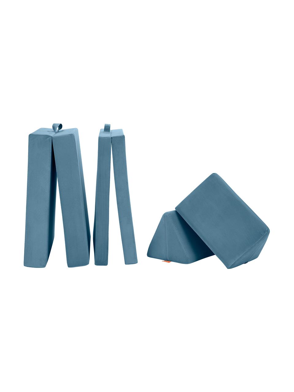 Modulares Kinder-Spielsofa  Mila aus Samt, handgefertigt, Bezug: Samt (100 % Polyester), Samt Blau, B 168 x T 84 cm