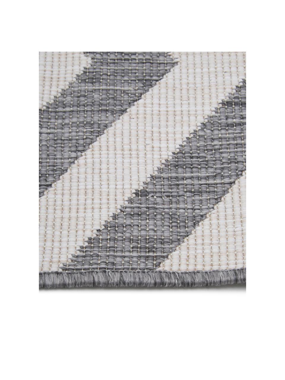 Tapis intérieur-extérieur réversible, à imprimé zigzag Palma, Gris, couleur crème, imprimé, larg. 160 x long. 230 cm (taille M)