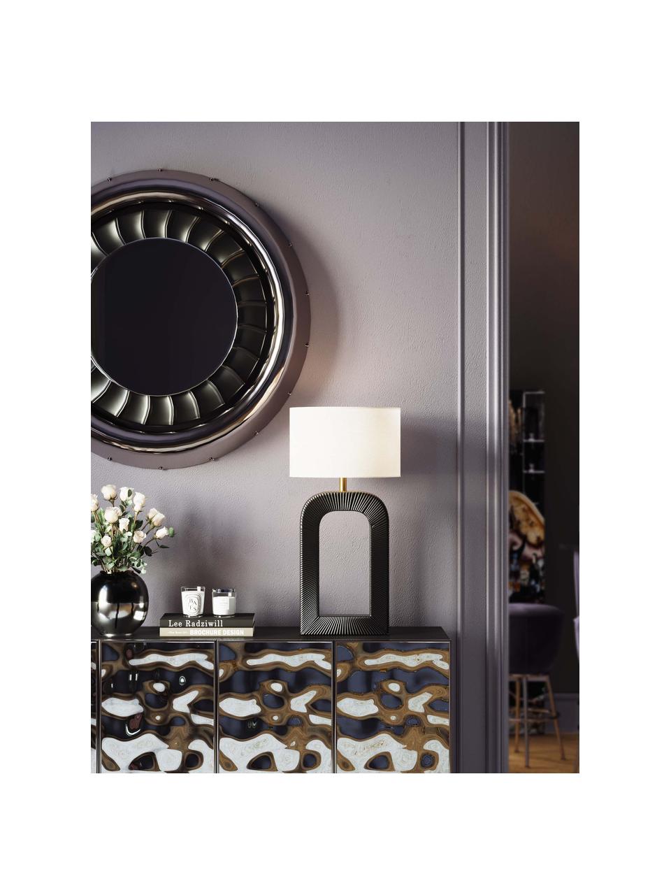 Velká stolní lampa Tube, ručně vyrobená, Černá, bílá, stříbrná, Š 41 cm, V 79 cm