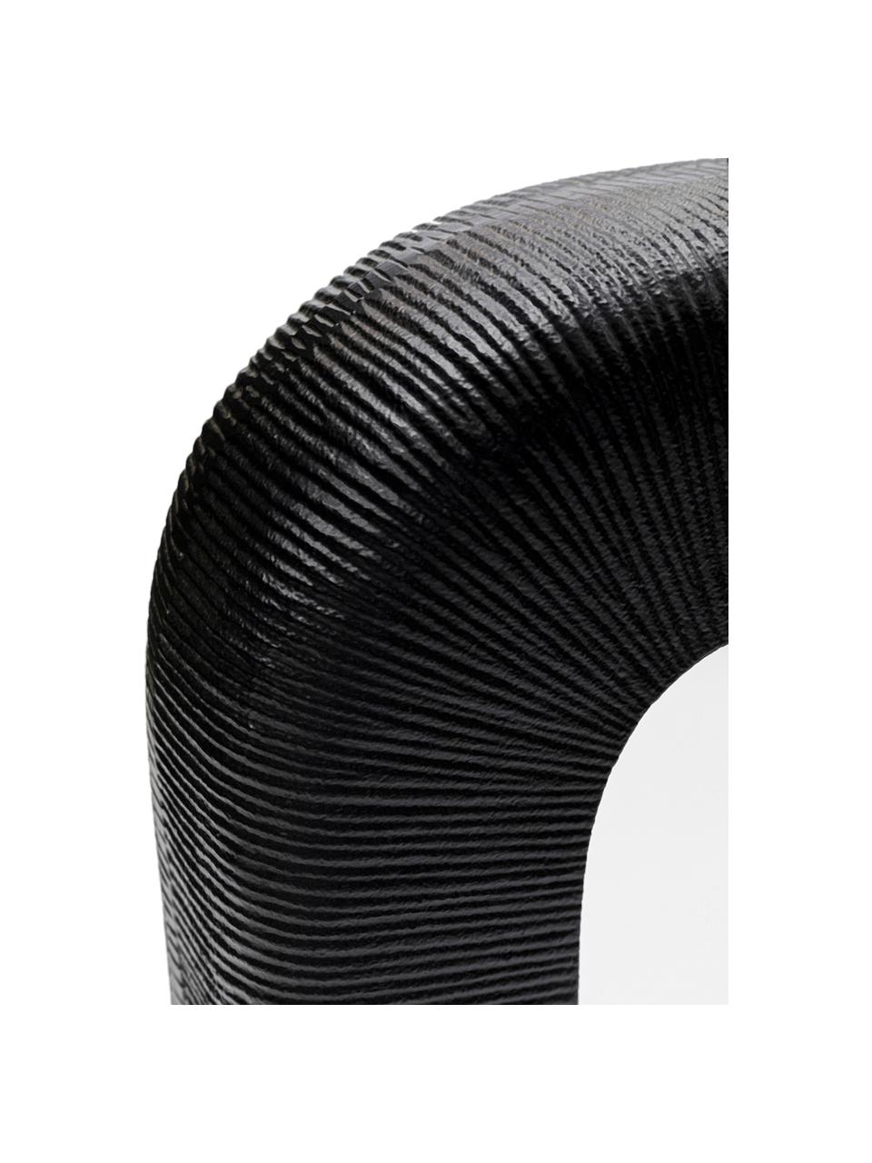 Grand lampe à poser artisanal Tube, Noir, blanc, argenté, larg. 41 x haut. 79 cm