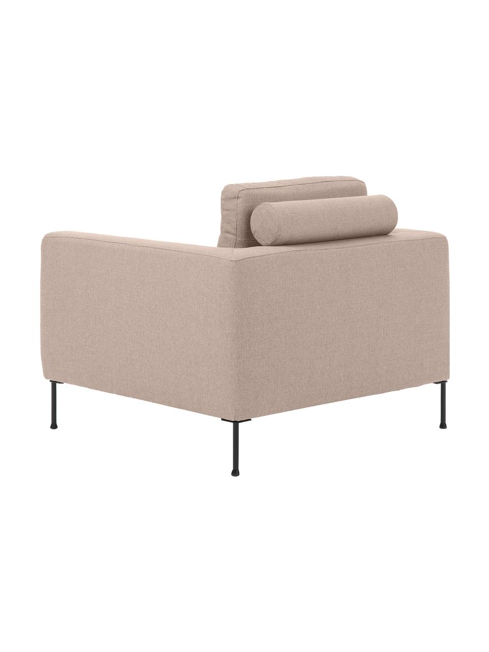 Sofa-Sessel Cucita in Taupe mit Metall-Füßen, Bezug: Webstoff (100% Polyester), Gestell: Massives Kiefernholz, FSC, Füße: Metall, lackiert, Webstoff Taupe, B 98 x T 94 cm
