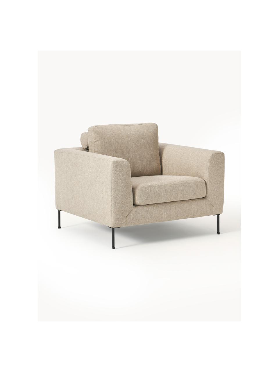 Canapé-fauteuil Cucita, Tissu beige, larg. 98 x prof. 94 cm