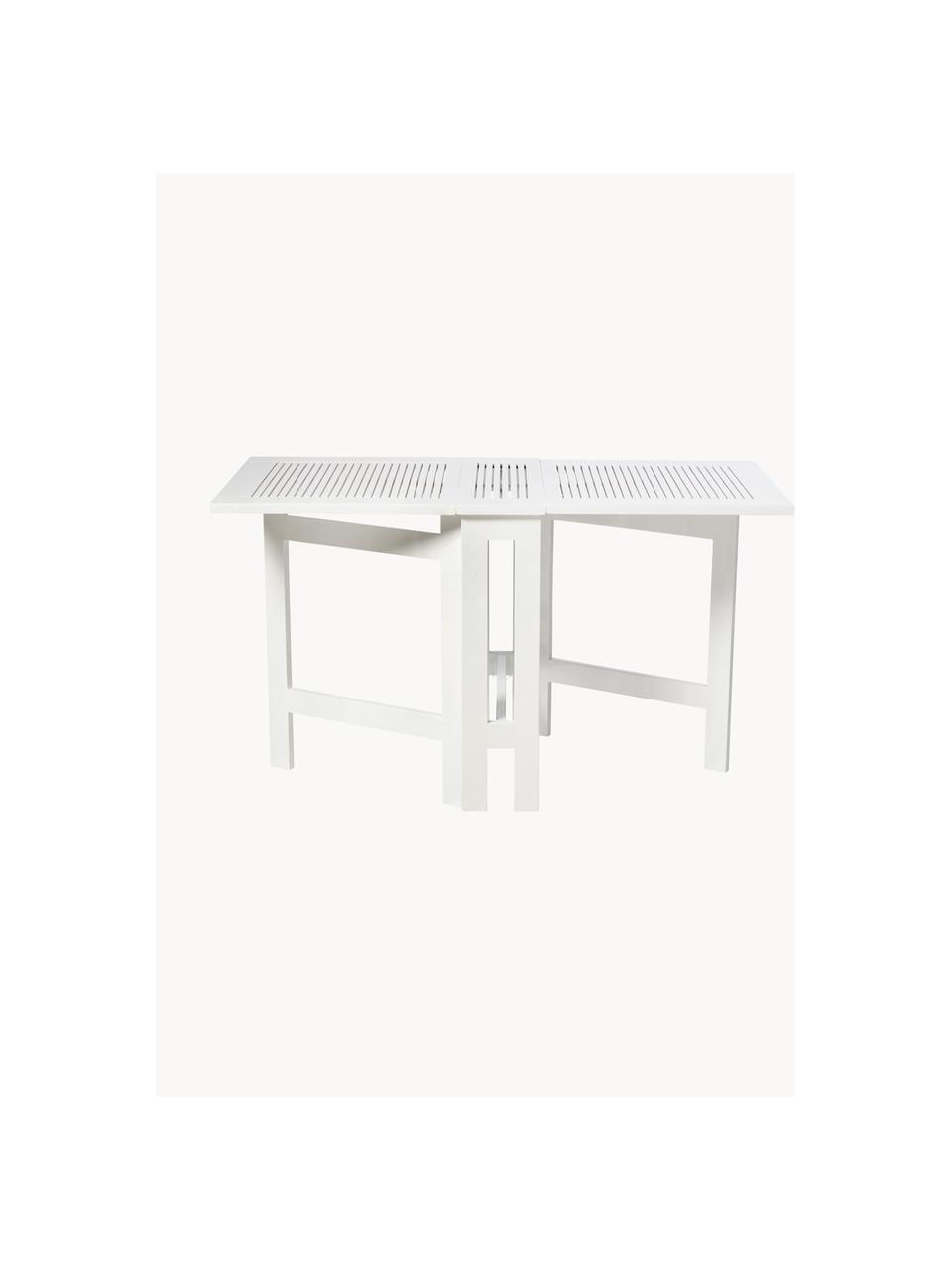 Table de jardin dépliante Butterfly, Bois d'acajou, laqué, Blanc, larg. 130 x prof. 65 cm