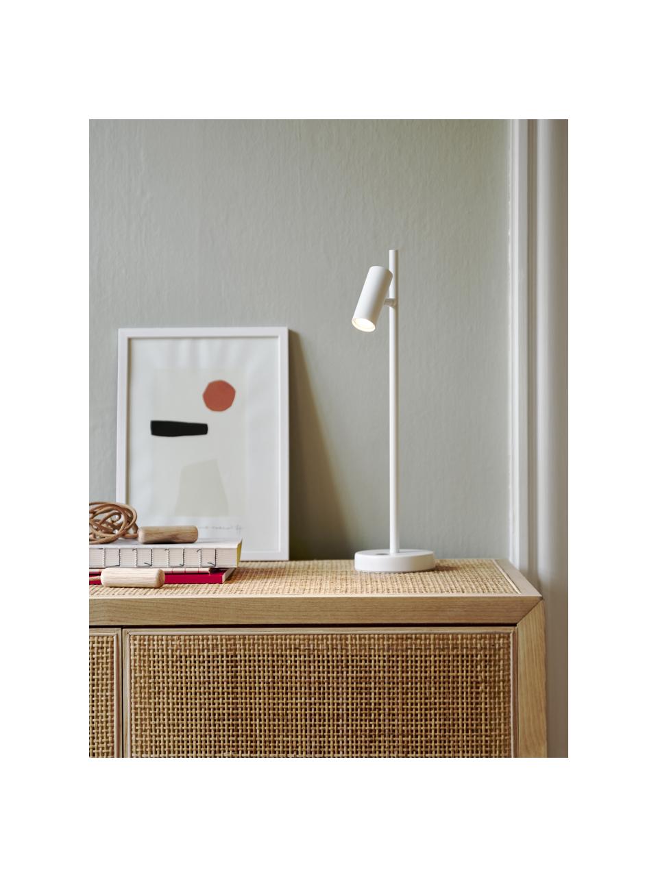 Lámpara de escritorio LED regulable Omari, Pantalla: metal recubierto, Cable: plástico, Blanco, An 10 x Al 40 cm