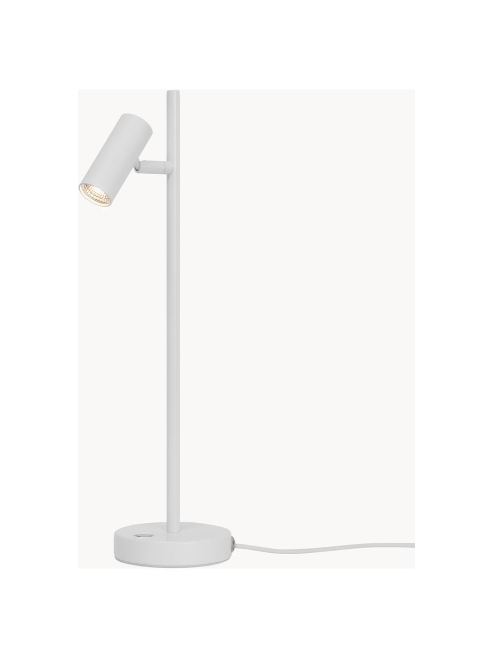 Dimbare LED bureaulamp Omari, Lampenkap: gecoat metaal, Lampvoet: gecoat metaal, Wit, B 10 x H 40 cm