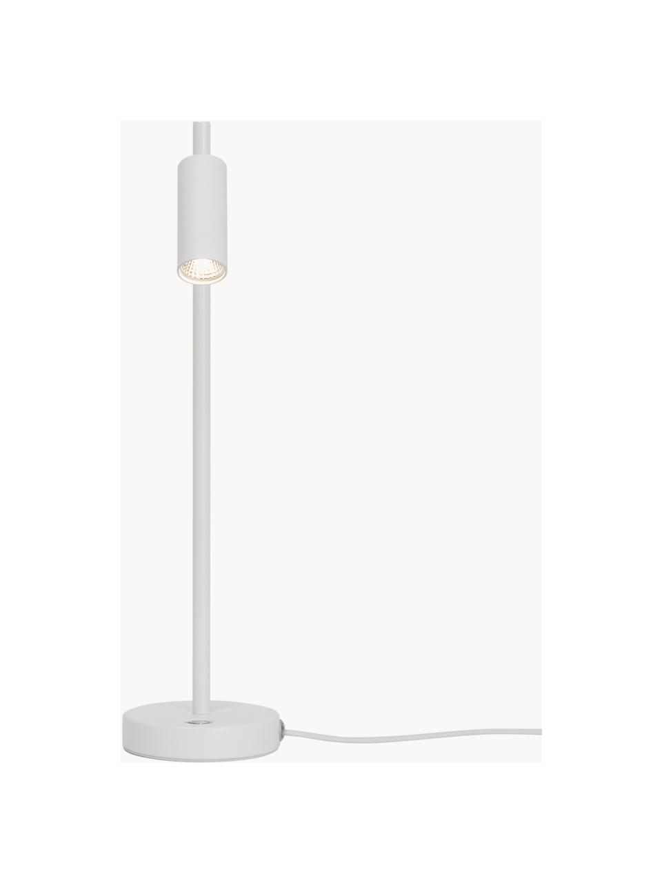 Lampada da tavolo a LED dimmerabile Omari, Paralume: metallo rivestito, Bianco, Larg. 10 x Alt. 40 cm