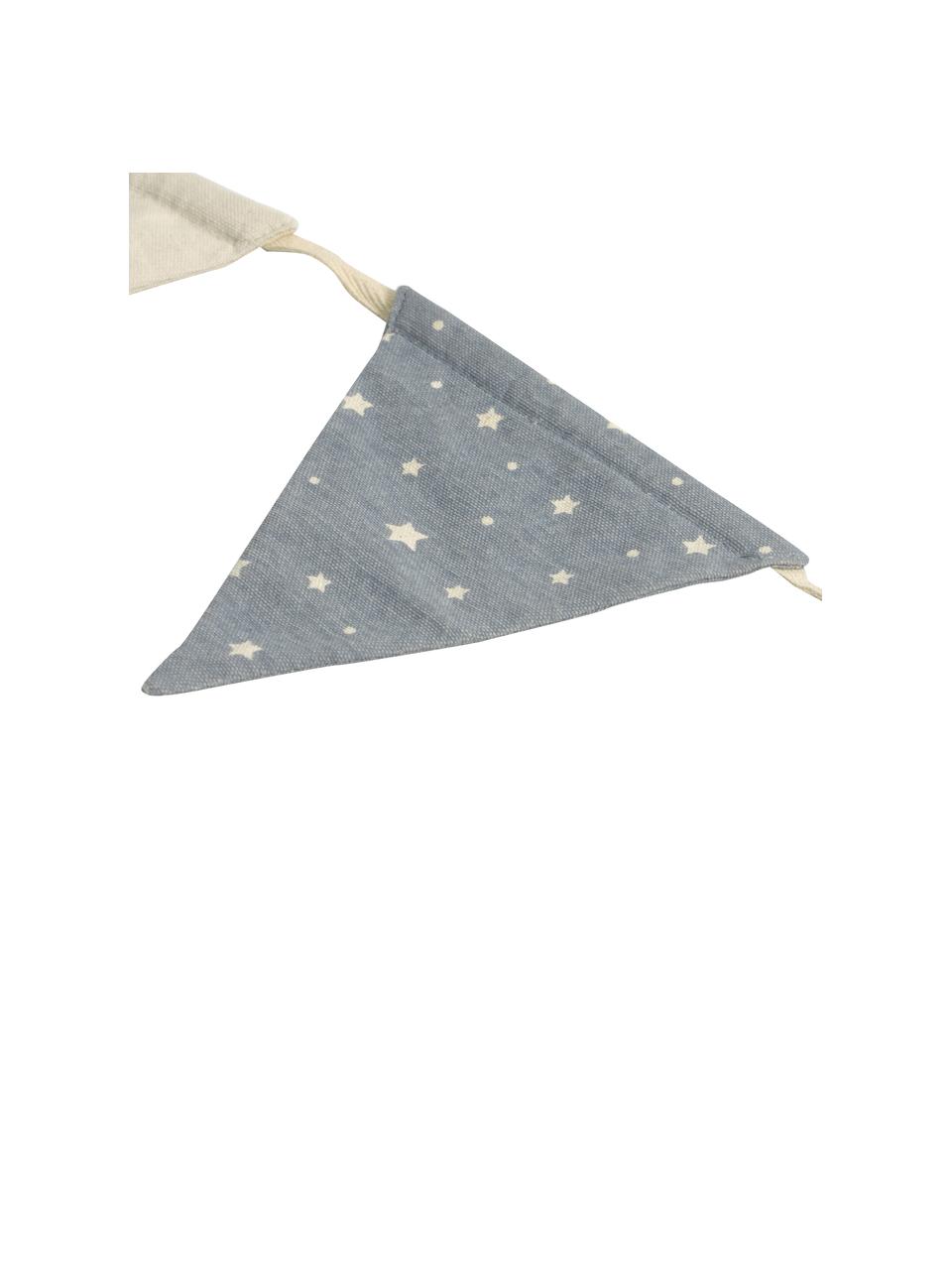 Guirlande drapeaux Zalia, 250 cm, 100 % coton bio, Gris, beige, Long. 250 cm