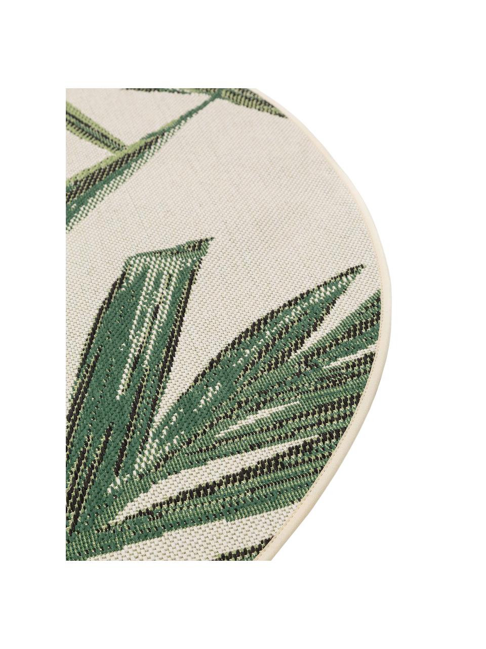 Tapis rond d'extérieur Capri, Vert, crème