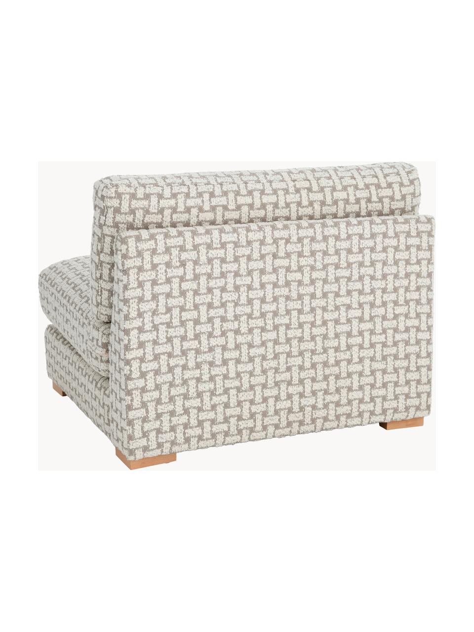 Bouclé loungefauteuil Stories, Bekleding: 50% polyester, 50% katoen, Frame: dennenhout, multiplex, Geweven stof beige, wit, B 93 x D 91 cm