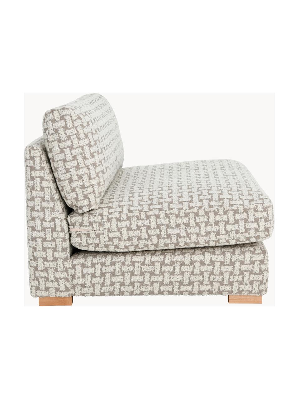 Bouclé loungefauteuil Stories, Bekleding: 50% polyester, 50% katoen, Frame: dennenhout, multiplex, Geweven stof beige, wit, B 93 x D 91 cm