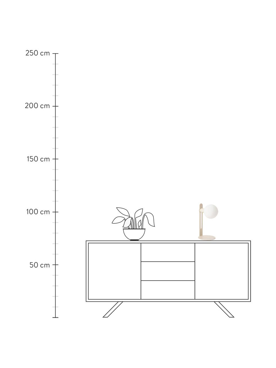 Lampada piccola da tavolo Fely, Paralume: vetro, Struttura: metallo rivestito, Beige, Ø 14 x Alt. 35 cm