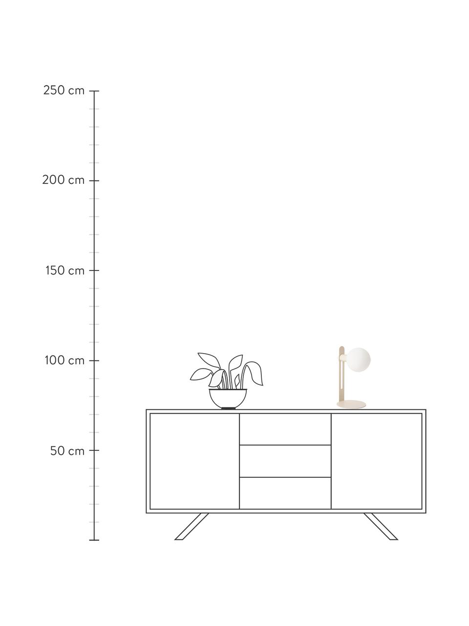 Lámpara de mesa pequeña Fely, Pantalla: vidrio, Estructura: metal recubierto, Cable: plástico, Beige, Ø 14 x Al 35 cm