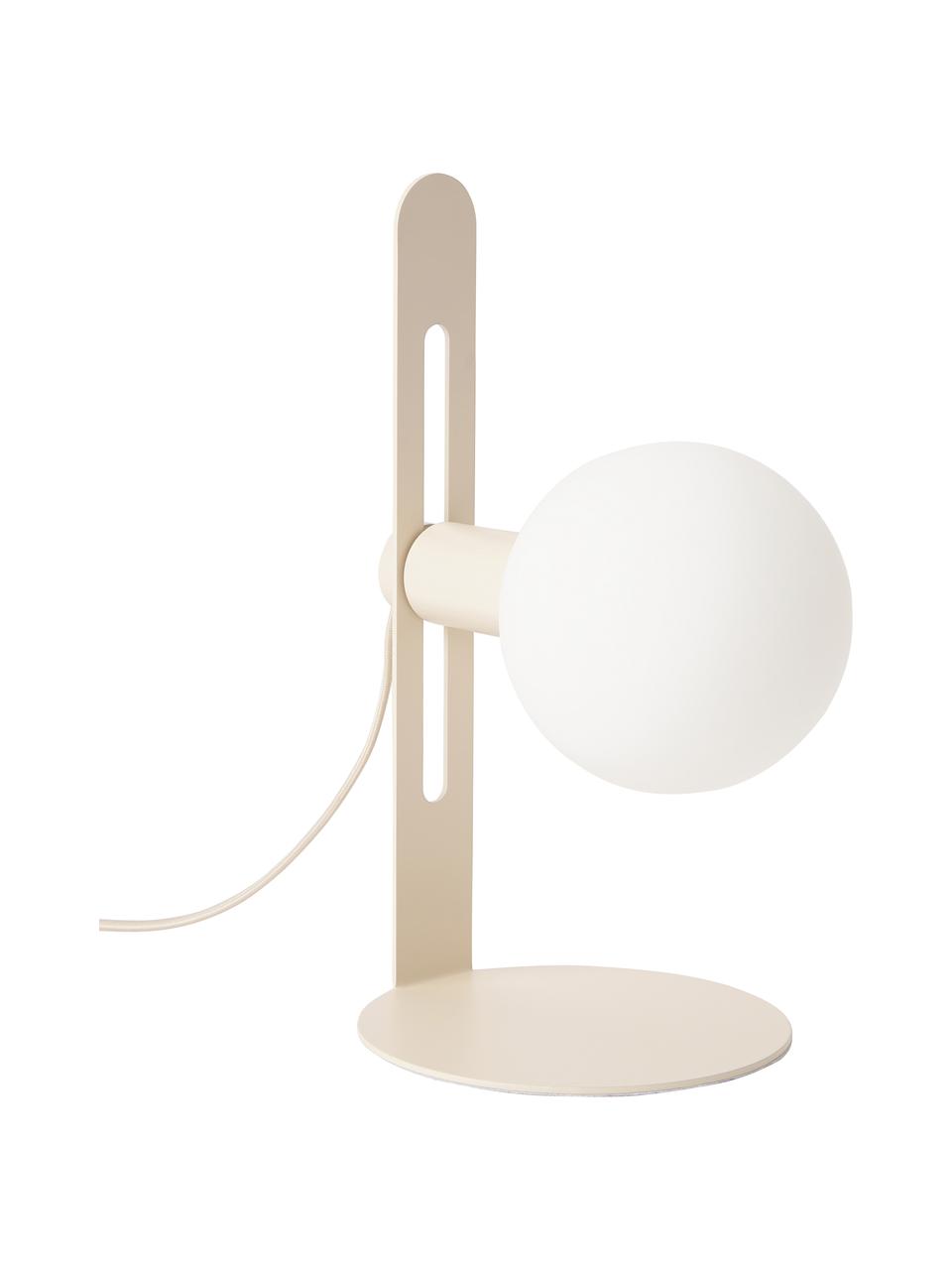 Kleine tafellamp Fely, Lampenkap: glas, Beige, Ø 14 x H 35 cm