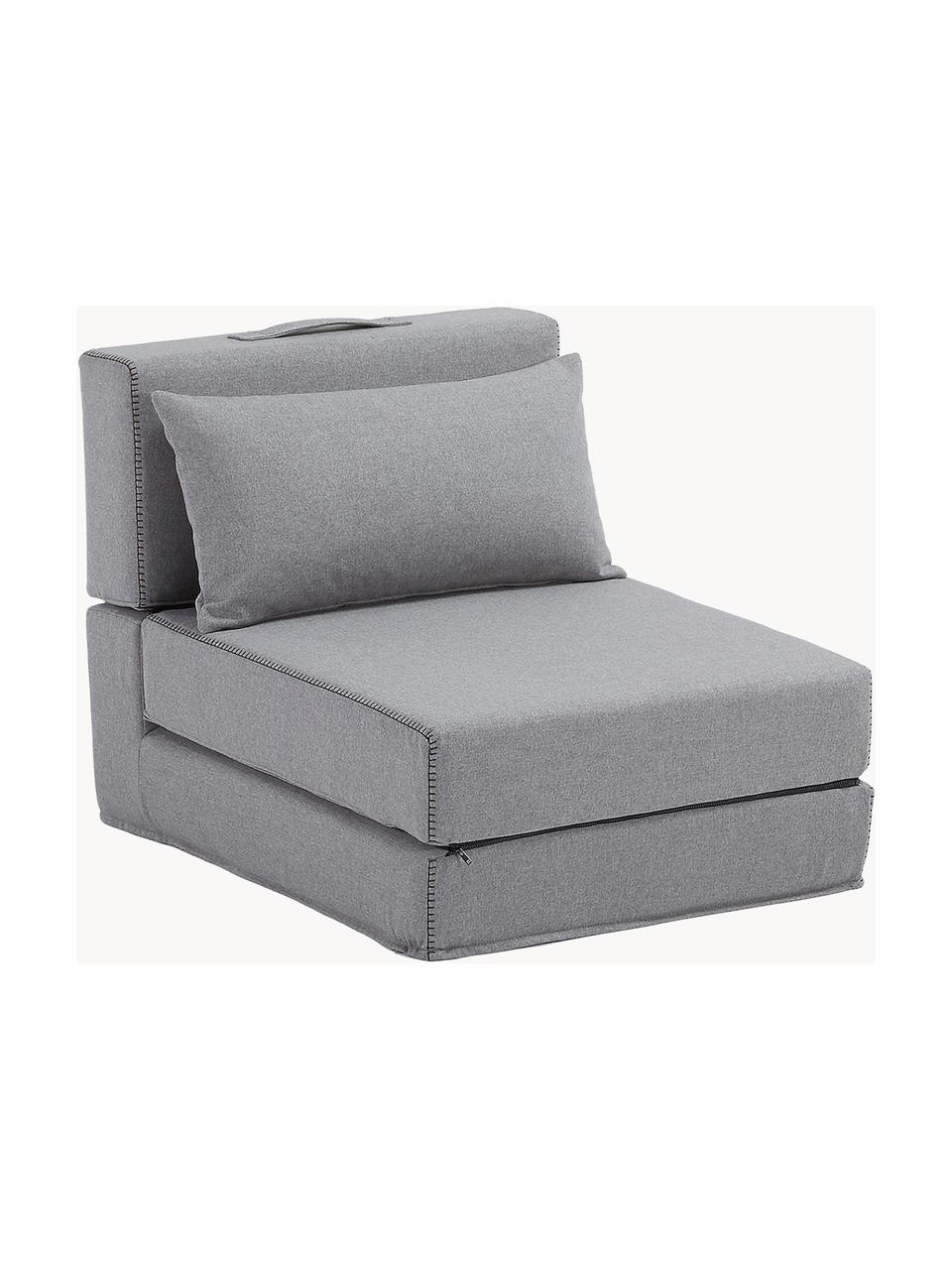 Poltrona letto pieghevole Arty, Rivestimento: poliestere 25.000 cicli d, Grigio, Larg. 70 x Alt. 67 cm