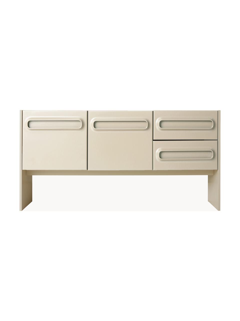 Aparador Space, Tablero de fibras de densidad media (MDF), Beige claro, An 160 x Al 80 cm