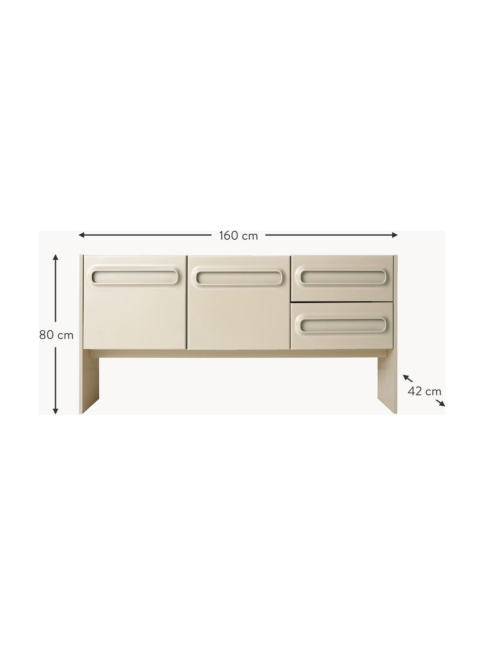 Dressoir Space, MDF, Lichtbeige, B 160 x H 80 cm