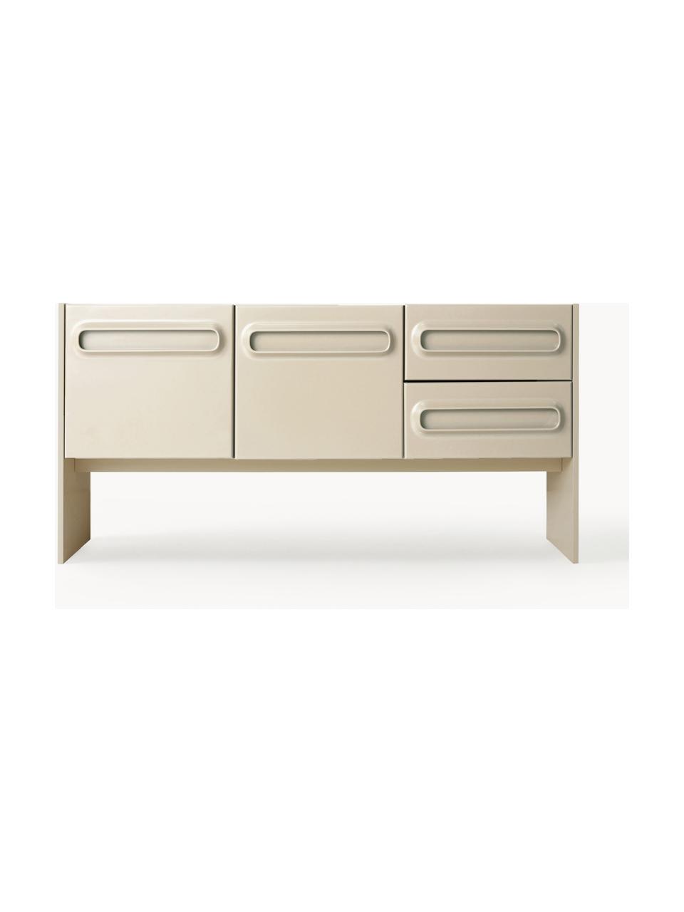 Sideboard Space, Mitteldichte Holzfaserplatte (MDF), Hellbeige, B 160 x H 80 cm