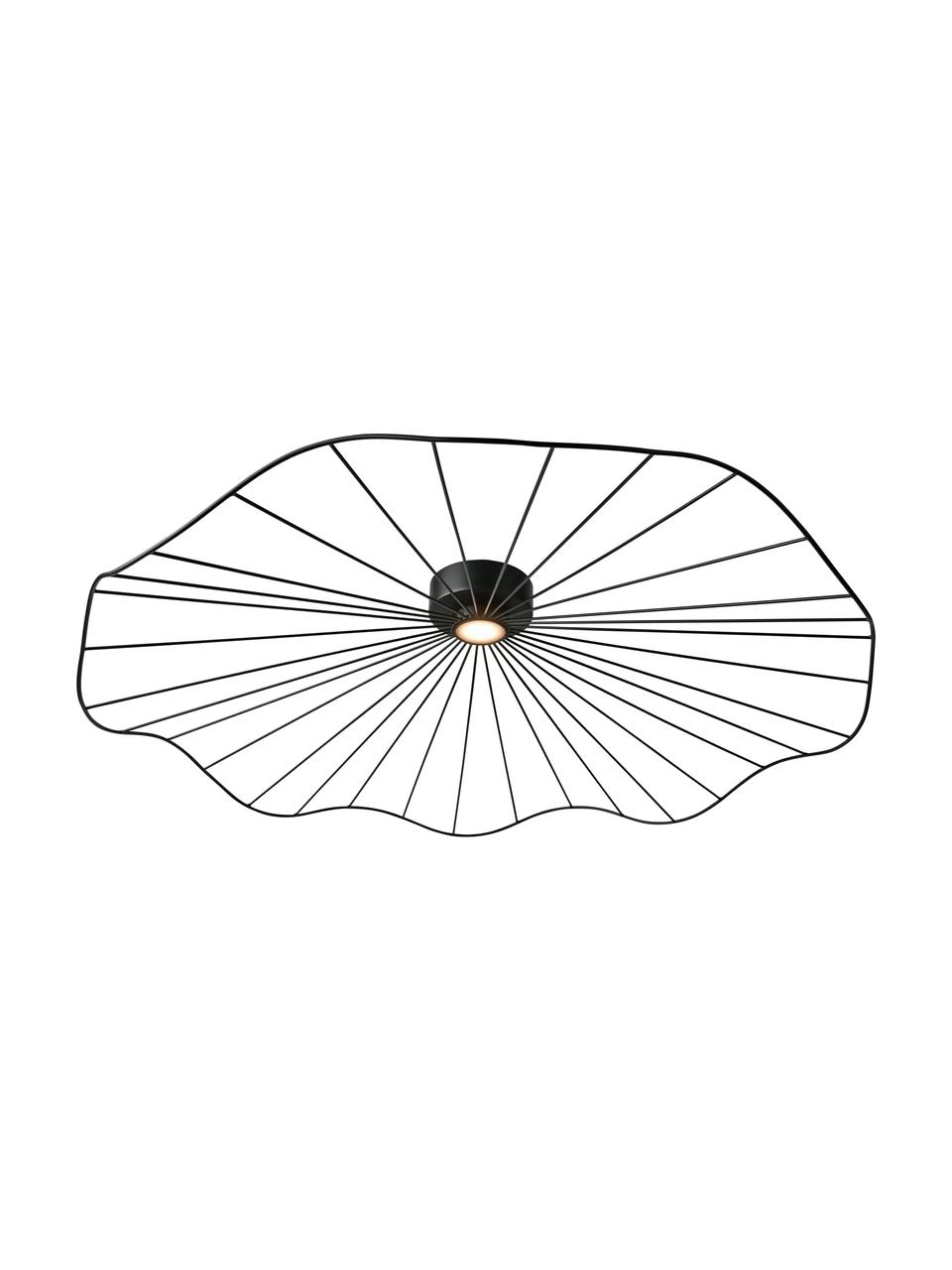 Plafón grande LED regulable Mesh, Pantalla: metal pintado, Anclaje: metal pintado, Negro, Ø 75 x Al 5 cm