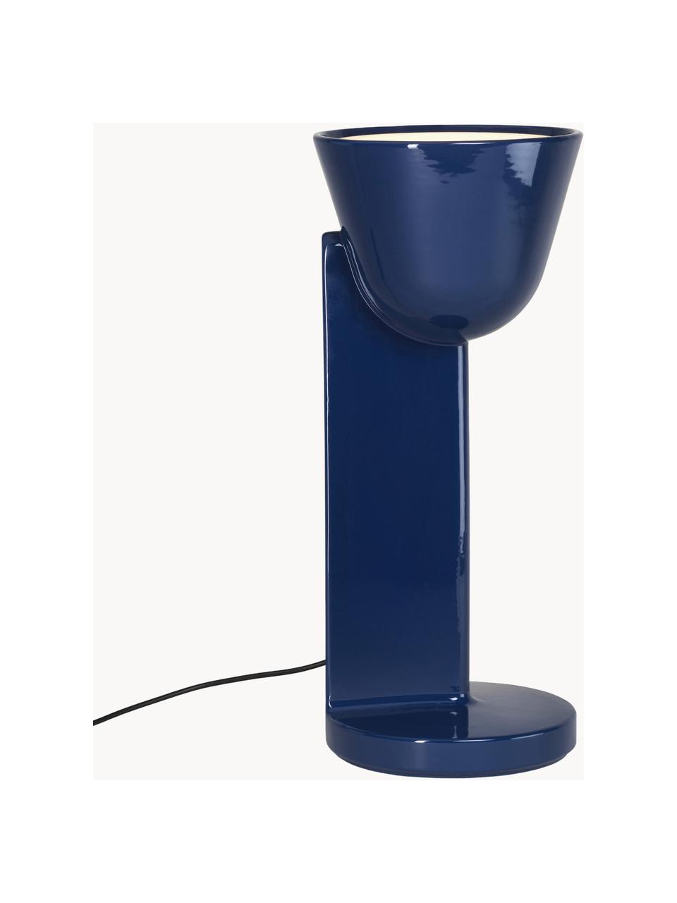 Lampada da tavolo grande fatta a mano Ceramique Up, Ceramica, Blu scuro, Ø 22 x Alt. 50 cm