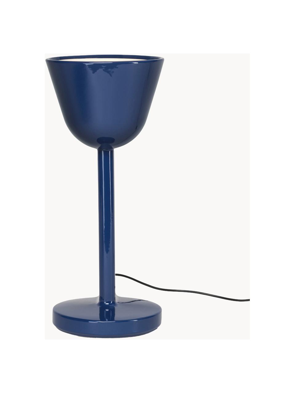 Grote handgemaakte tafellamp Ceramique Up, Keramiek, Donkerblauw, Ø 22 x H 50 cm