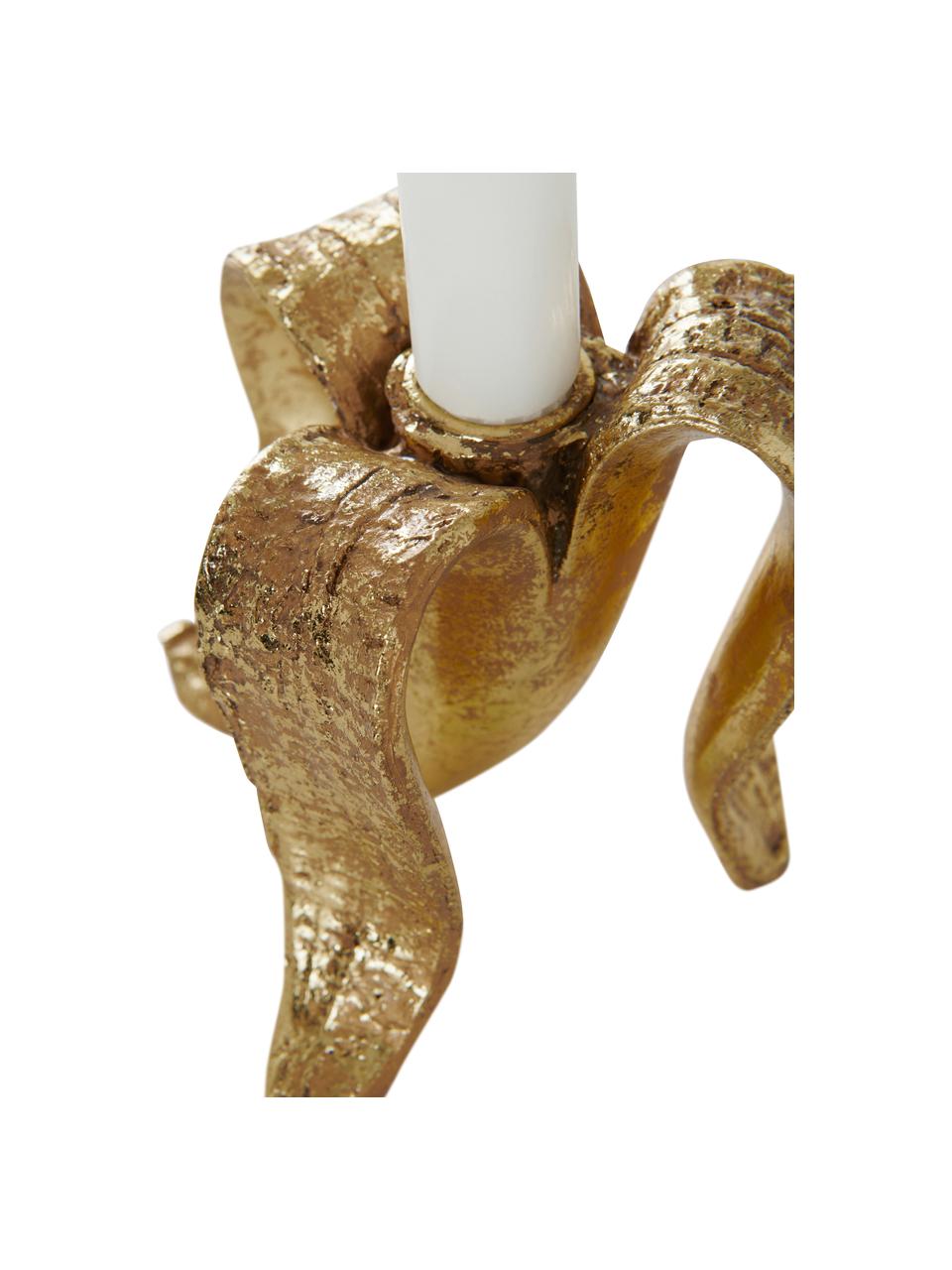 Kerzenhalter Banaan in Gold, Kunststoff, Messingfarben, B 12 x H 11 cm