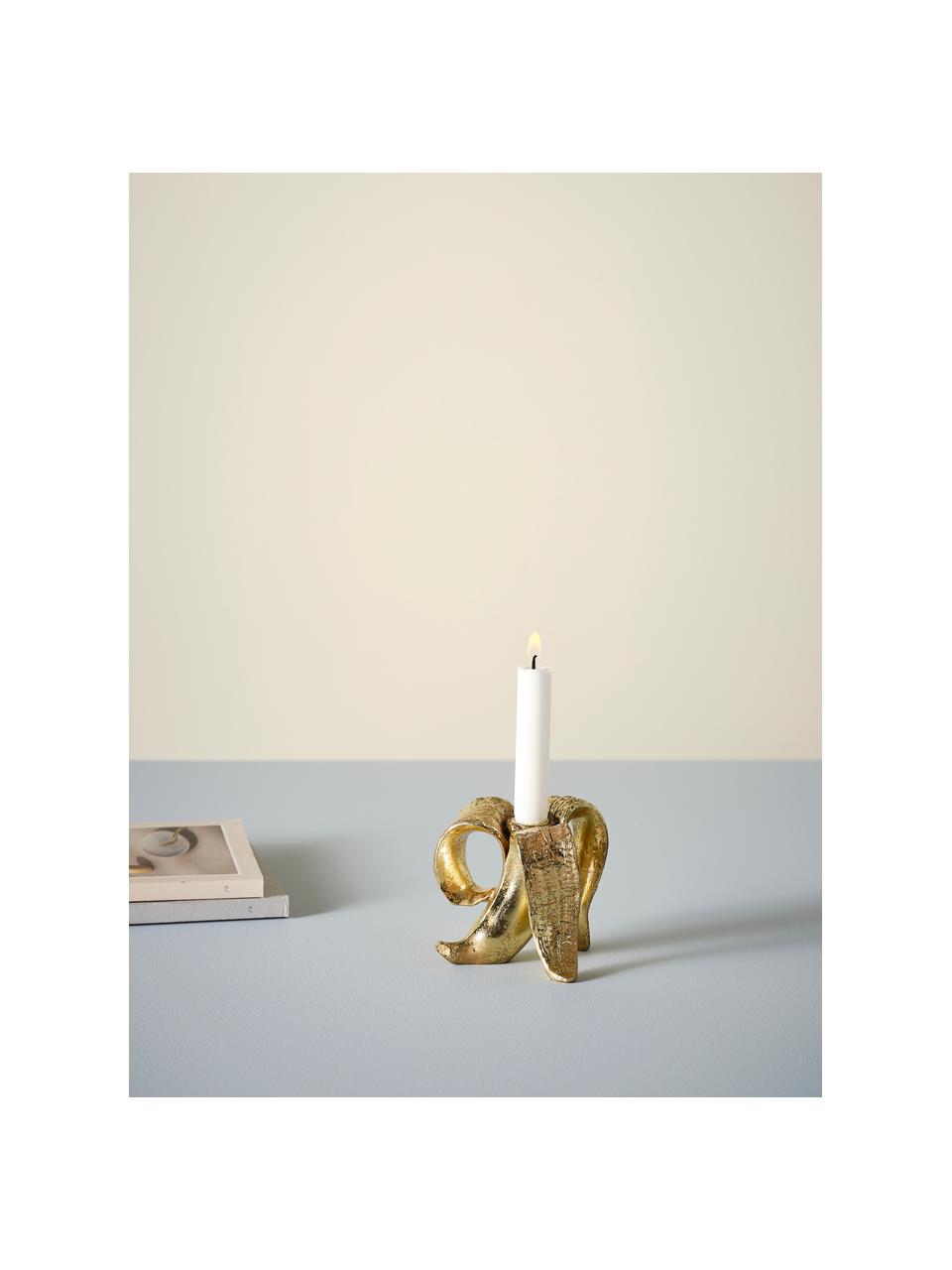 Świecznik Banaan, Tworzywo sztuczne, Odcienie mosiądzu, S 12 x W 11 cm