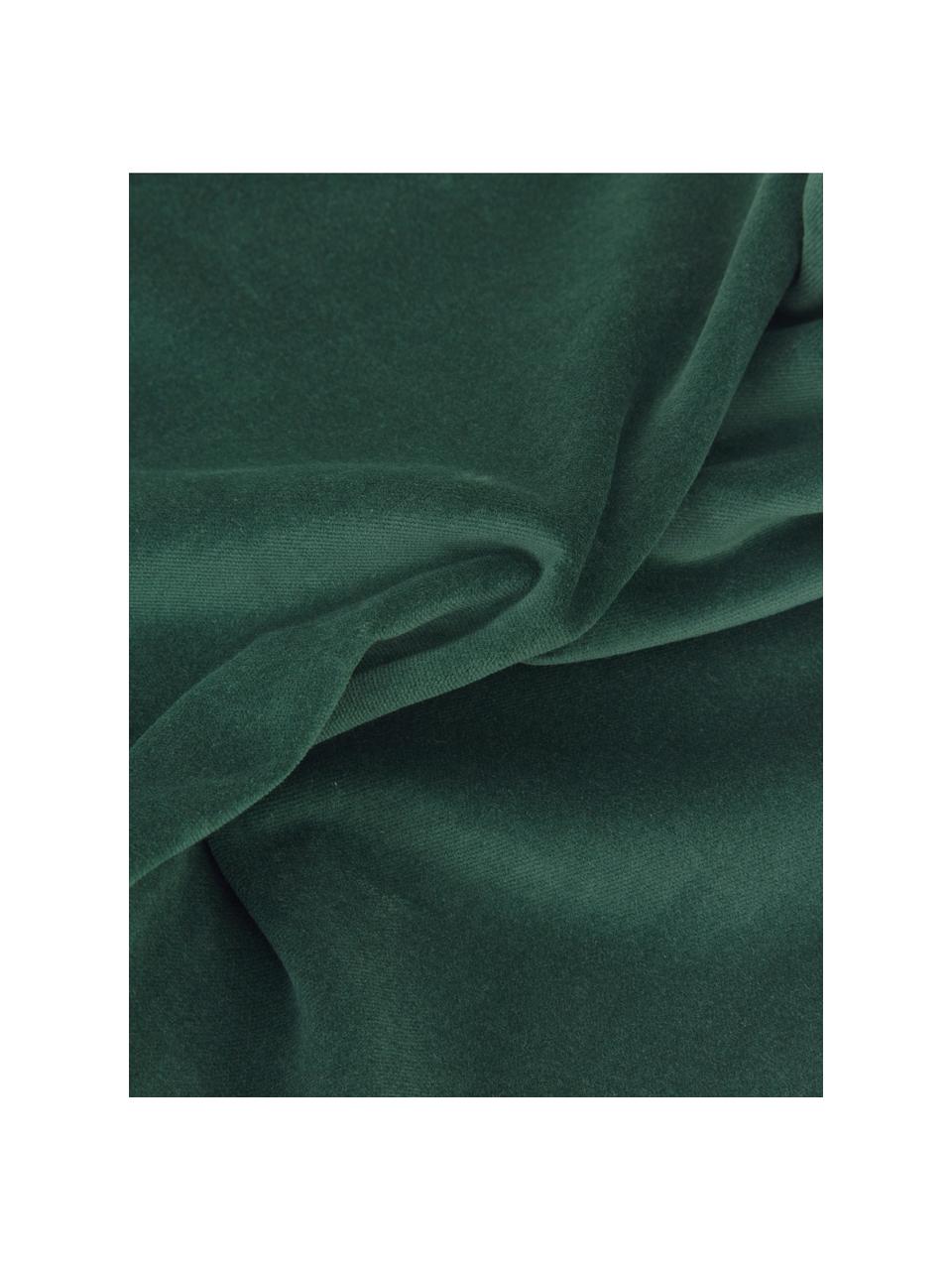 Funda de cojín de terciopelo Dana, 100% terciopelo de algodón, Verde esmeralda, An 50 x L 50 cm