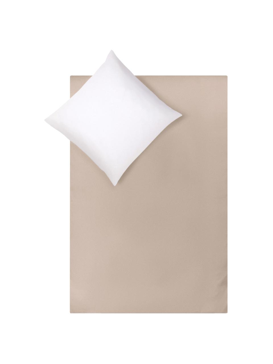 Baumwollsatin-Wendebettwäsche Julia, Webart: Satin Fadendichte 250 TC,, Beige, Cremeweiss, 240 x 220 cm + 2 Kissen 80 x 80 cm