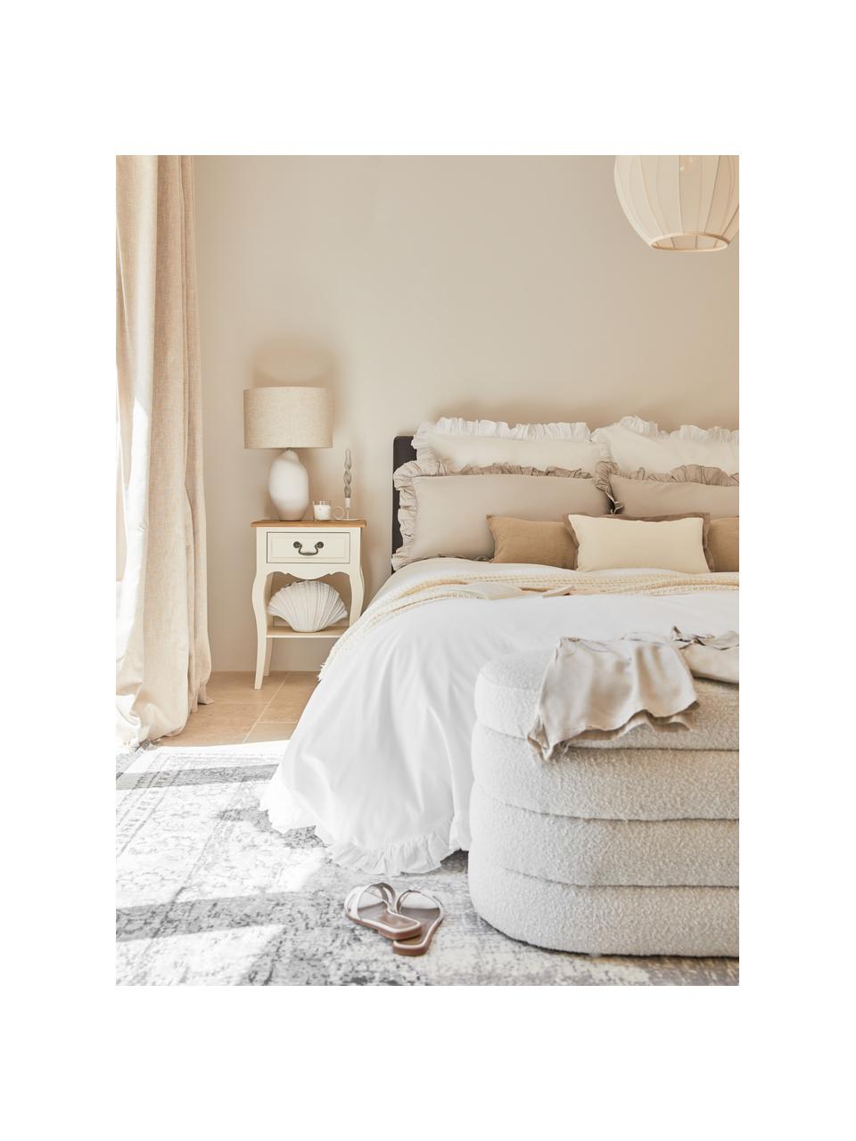 Bavlnená posteľná bielizeň s vypraným efektom Florence, Biela, 155 x 220 cm + 1 vankúš 80 x 80 cm