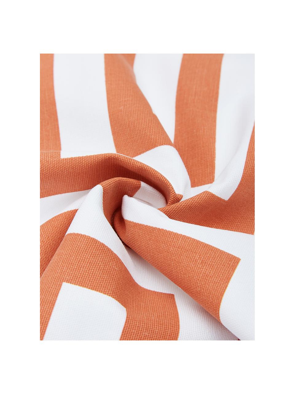 Funda de cojín estampada Bram, 100% algodón, Blanco, naranja, An 45 x L 45 cm