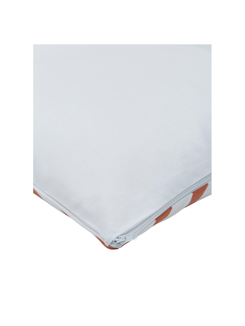 Povlak na polštář s grafickým vzorem Bram, 100 % bavlna, Bílá, oranžová, Š 45 cm